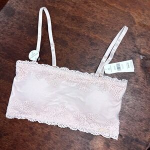New Danskin Pink Lace‎ Bralette Womens Small Coquett Romantic Soft Girl Layering